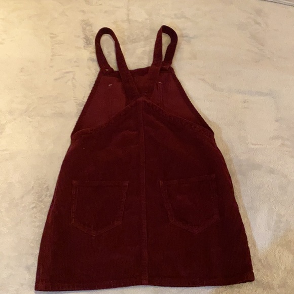 Burgundy overall dress from topshop . - Picture 2 of 3